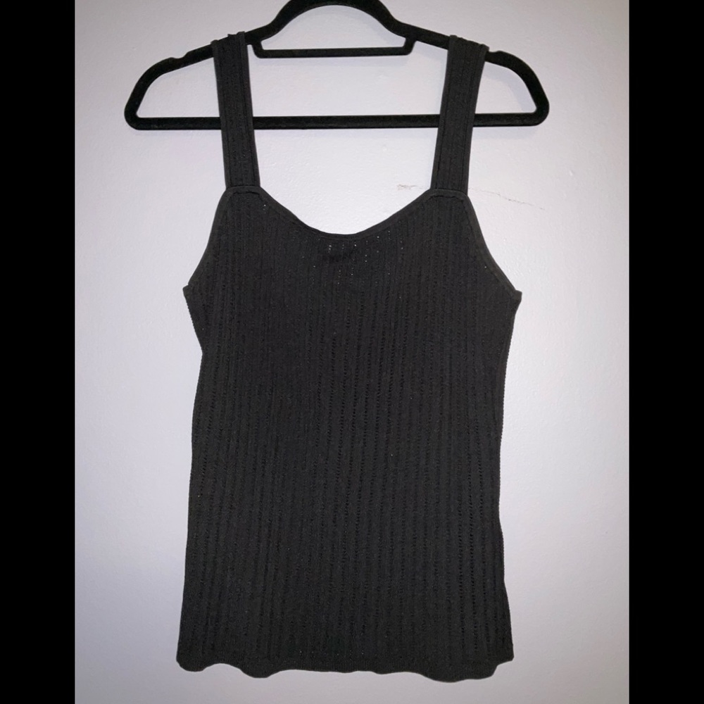 Black crochet tank